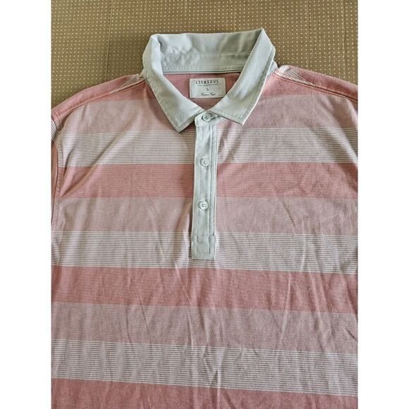 Linksoul Short Sleeve Polo  Size Large Stripe - Picture 4 of 13